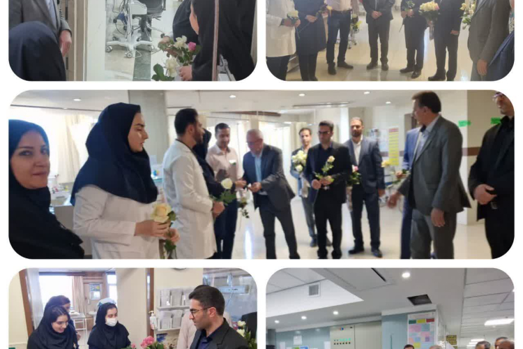 حضور مسئولین شهرستان خوانسار در بیمارستان فاطمیه به مناسبت روز پرستار